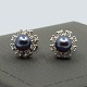 C. Antonsen; Pair of earrings of 18k white gold set with pearl and diamonds C. Antonsen; Pair of earrings of 18k white gold set with pearl and diamonds